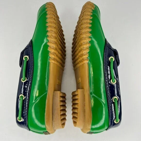 Lauren Ralph Lauren Womens Makenna Green Navy Blue Lace Up Size 7B Boat Shoes - Picture 8 of 11